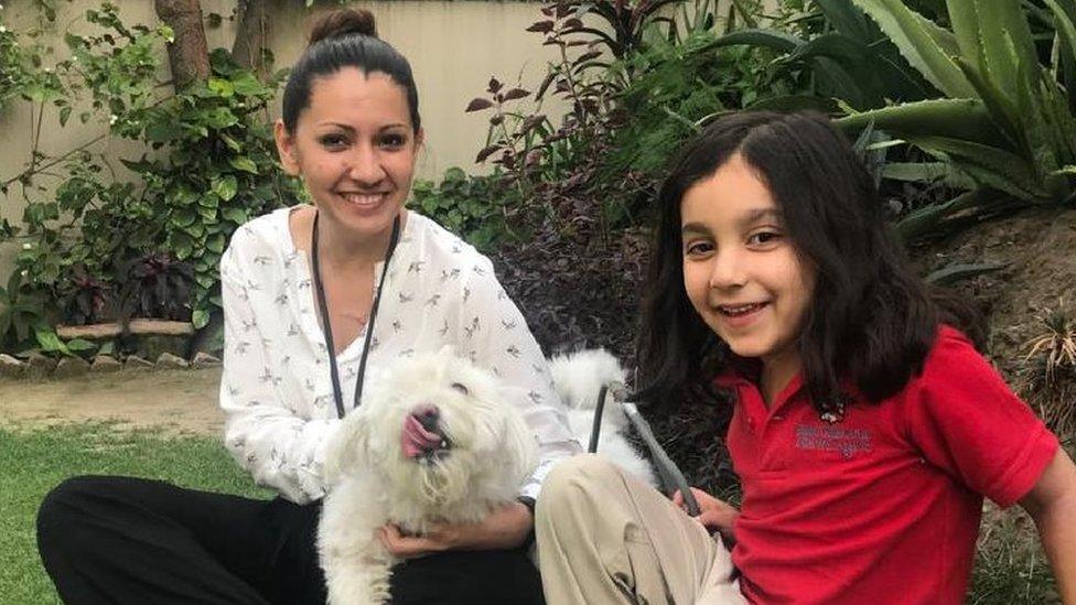 Nariman Qureshi and her daughter Anya in their garden