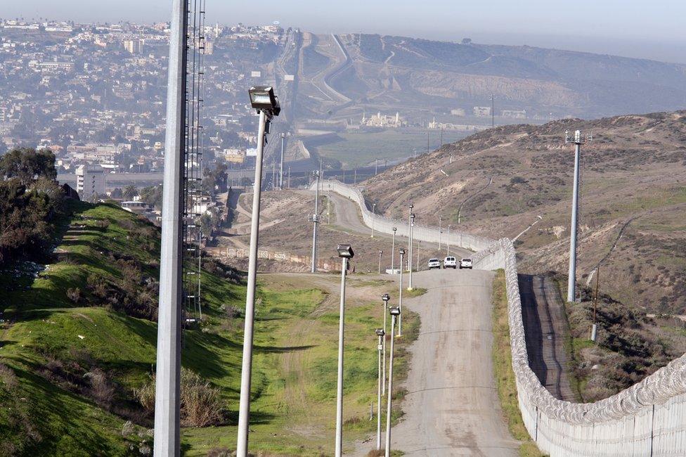 border fence and cameras