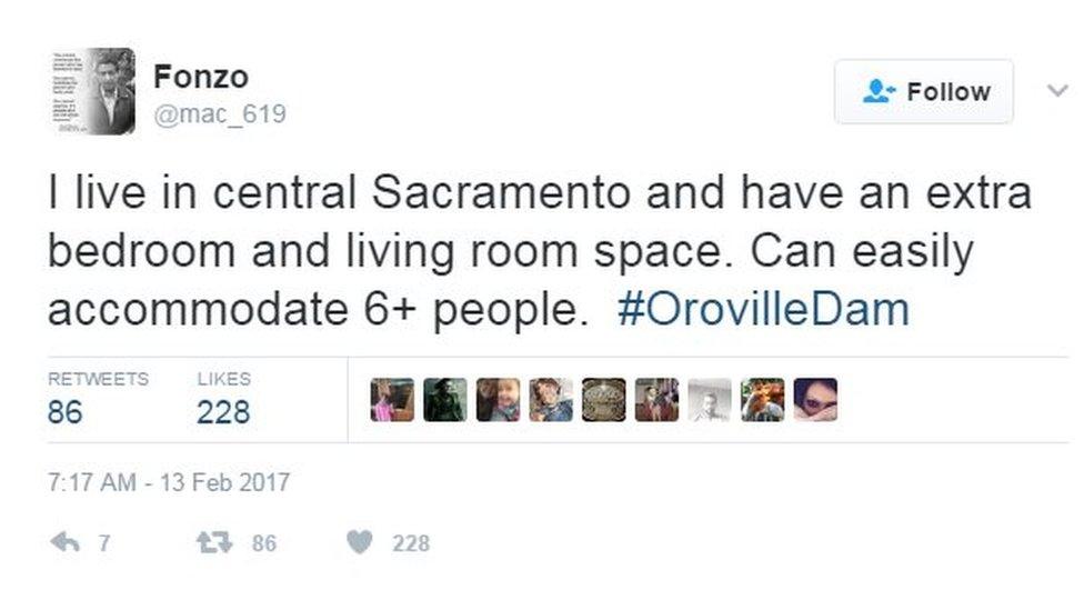 I live in central Sacramento and have an extra bedroom and living room space. Can easily accommodate 6+ people. #OrovilleDam