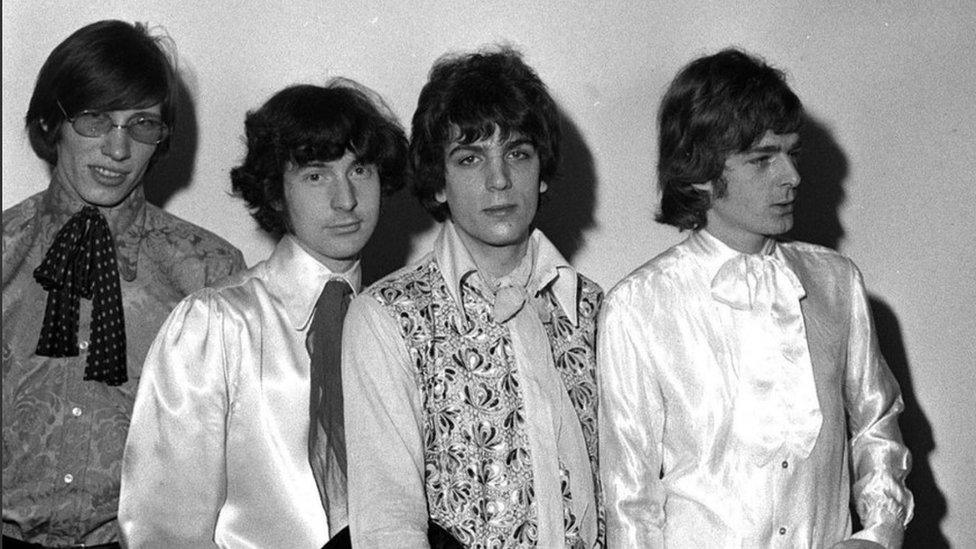 Pink Floyd members (from left to right) Roger Waters, Nick Mason, Syd Barrett and Rick Wright in March 1967