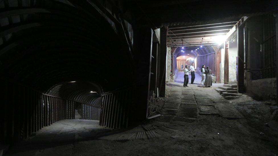 Tunnels in Douma, Syria, 20 April 2018