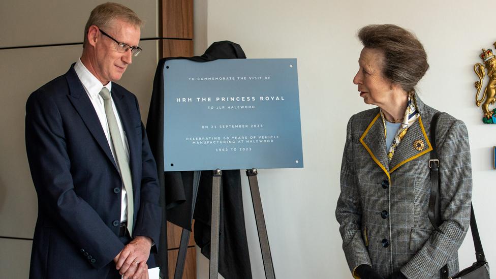 Princess Royal shown a plaque at Halewood