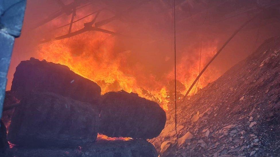 Recycling centre fire