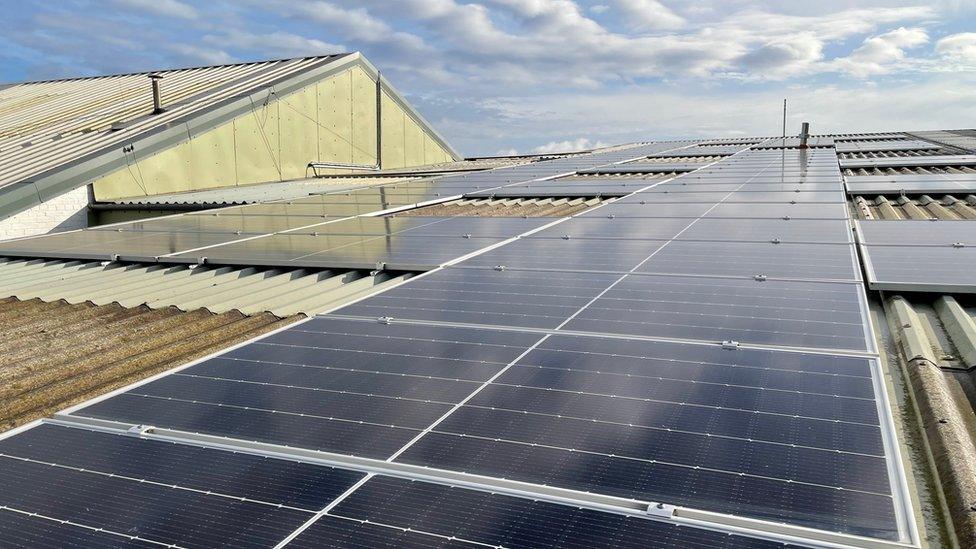 Solar Panels on a factory roof