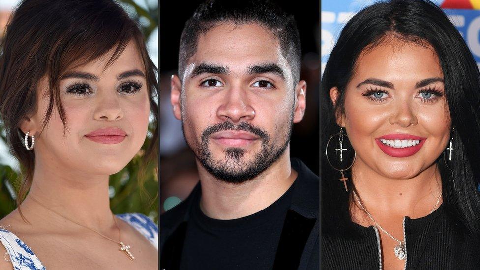 Selena Gomez, Louis Smith and Scarlett Moffatt.