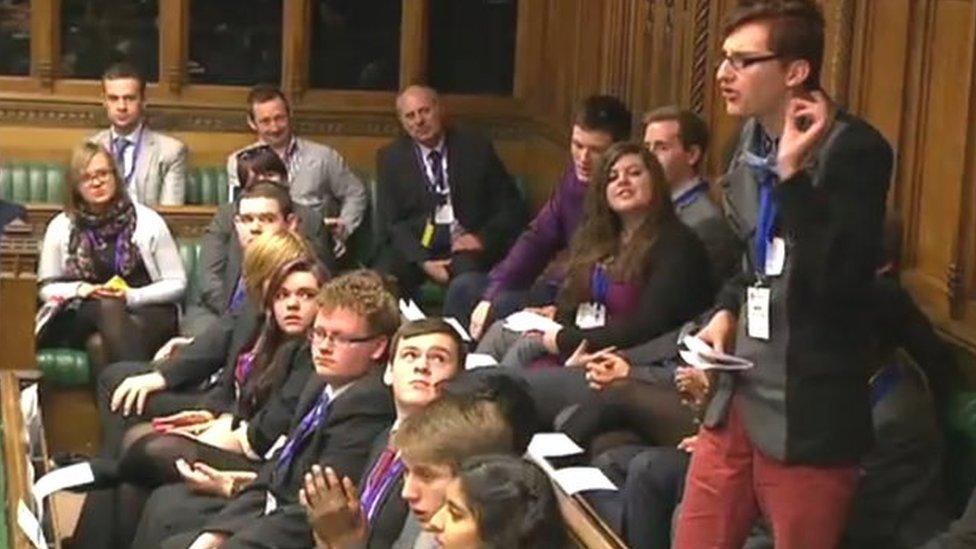 Youth Parliament meets in the House of Commons