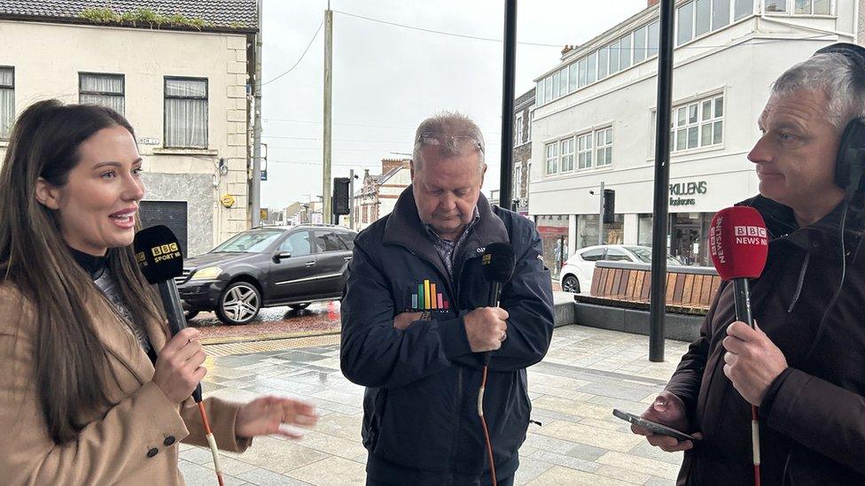 Joel Taggart and guests in Ballymena during an outside radio broadcast