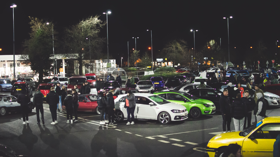 Cars in a car park in Shrewsbury