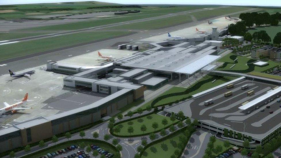 Artist's impression of the expanded Bristol Airport