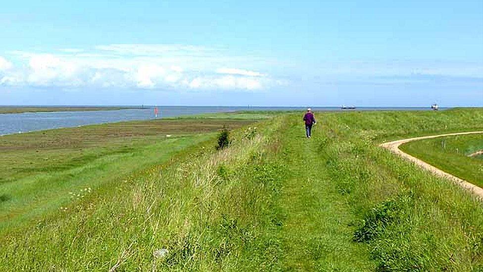 The sea at the mouth of the River Great Ouse at King's Lynn