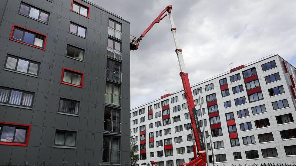 Salford tower blocks and a crane