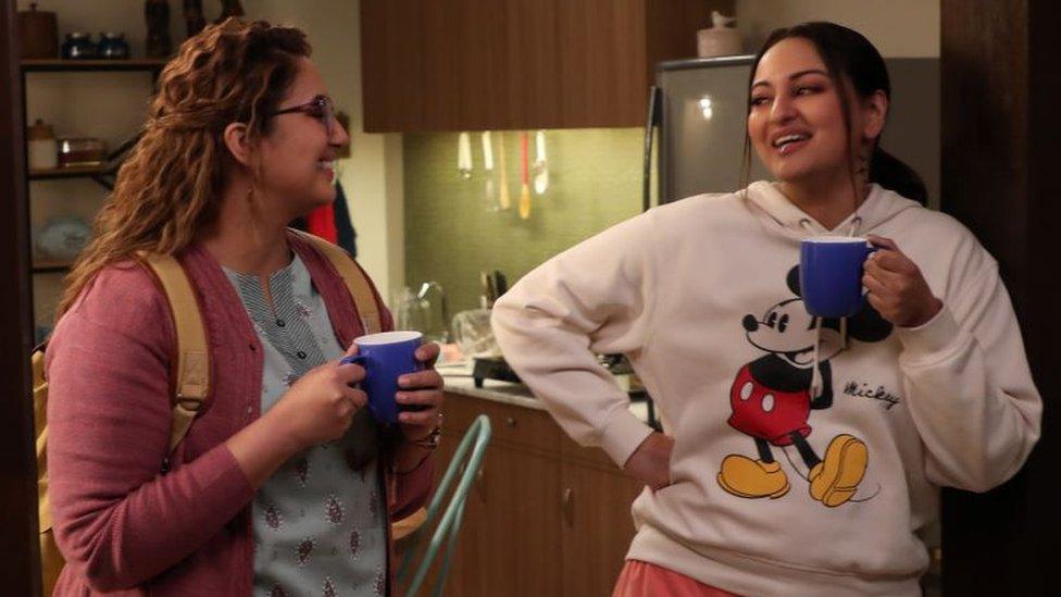 Huma Qureshi and Sonakshi Sinha in Bollywood film Double XL