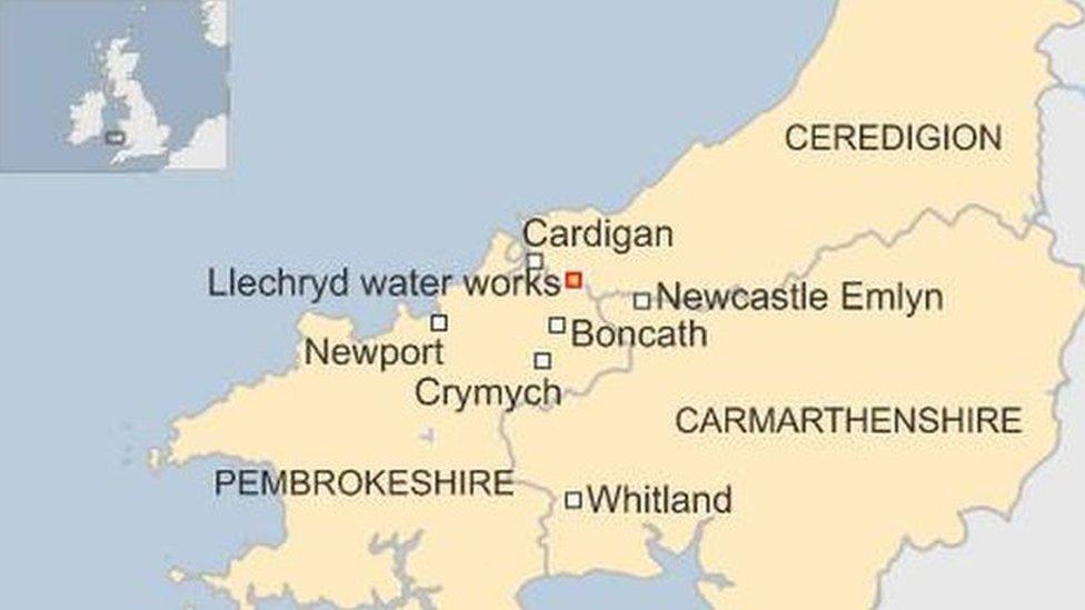 Map of areas affected
