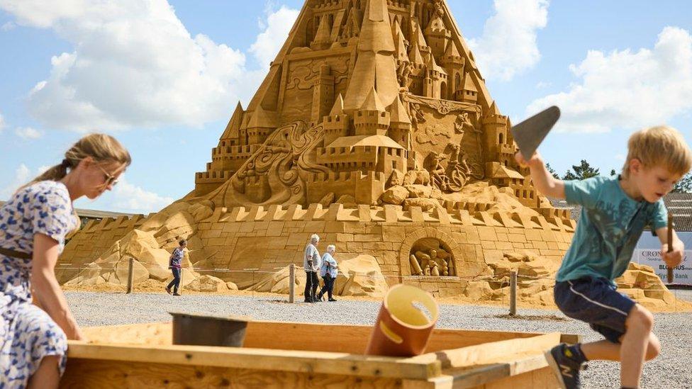 Big sandcastle.