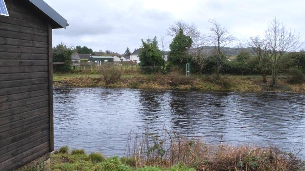 River level monitoring station on the River Cree at Newton Stewart in Dumfries and Galloway