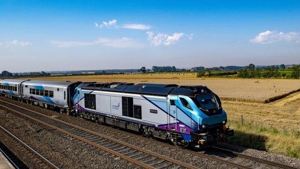 Train travelling between York and Leeds