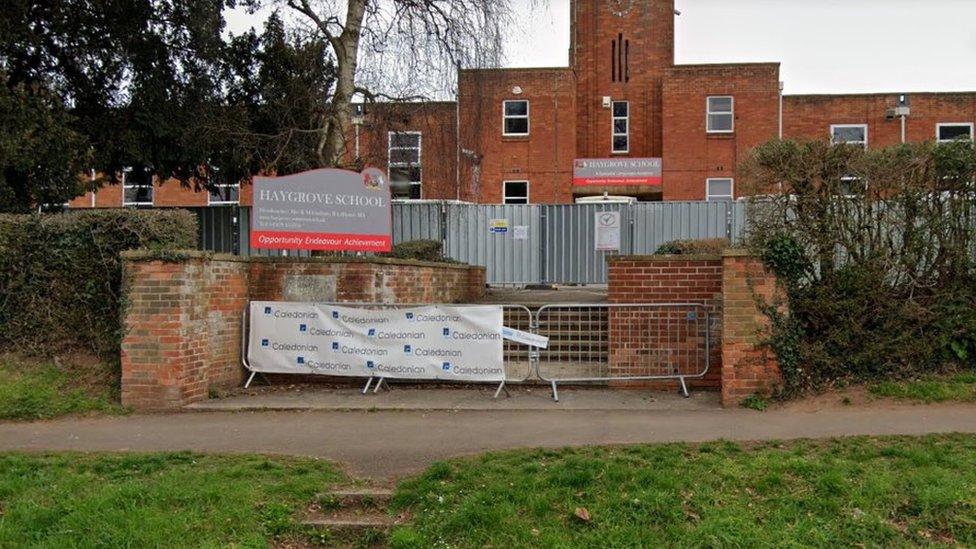 Google image of the entrance to Haygrove school, which is blocked off