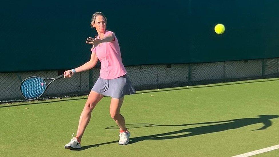 Bridie Lynch playing tennis