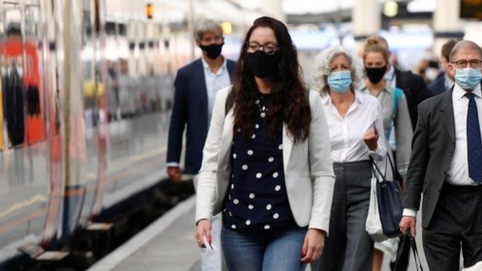 Commuters at Waterloo station