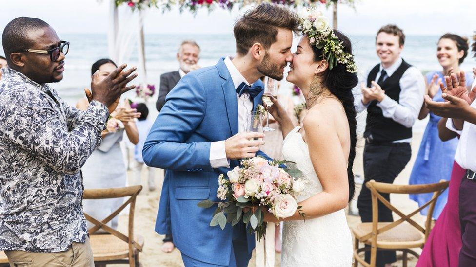 A beach wedding