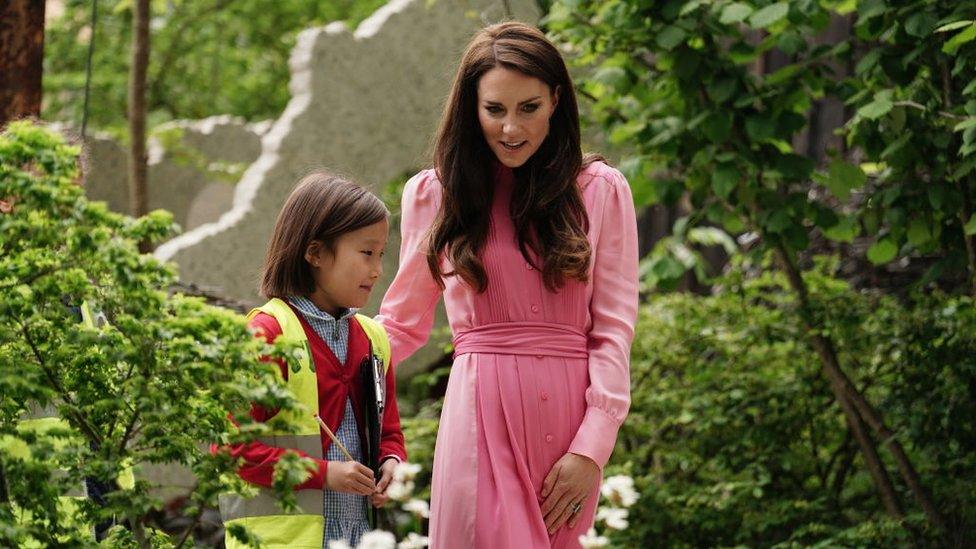 Princess of Wales and schoolchild