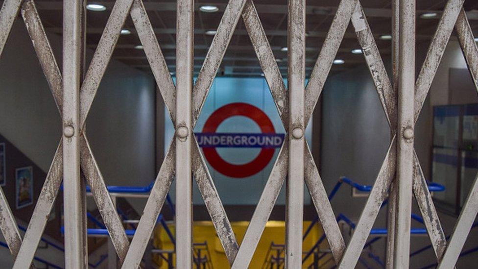 Closed entrance seen at King's Cross St Pancras Underground Station