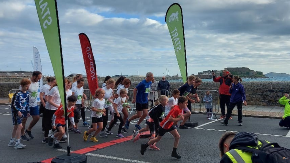 Fun runners at the start line