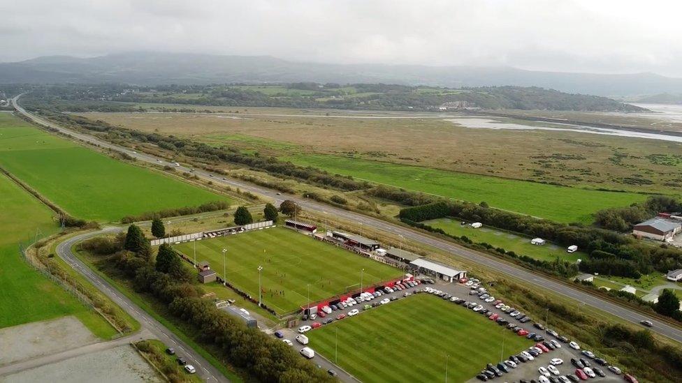 Porthmadog FC from the air