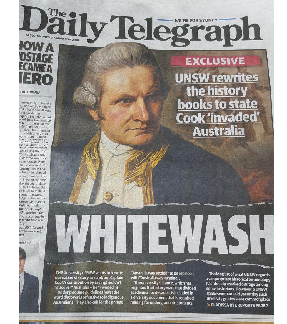 Murdoch newspapers described the language guide as a "highly controversial rewriting of official Australian history"