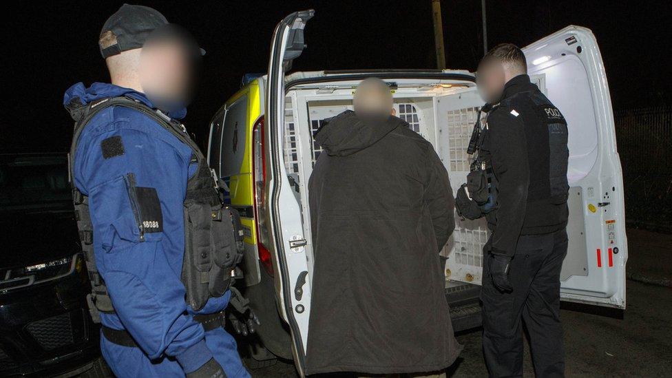 Man being arrested in Stockport