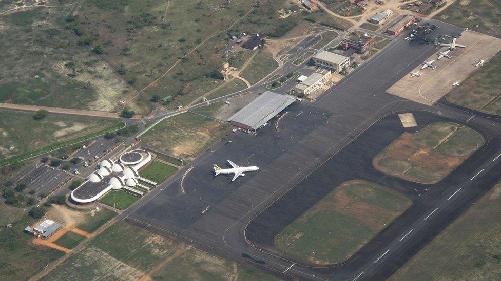 A plane of Burundi airways in Bujumbura, capital of Burundi