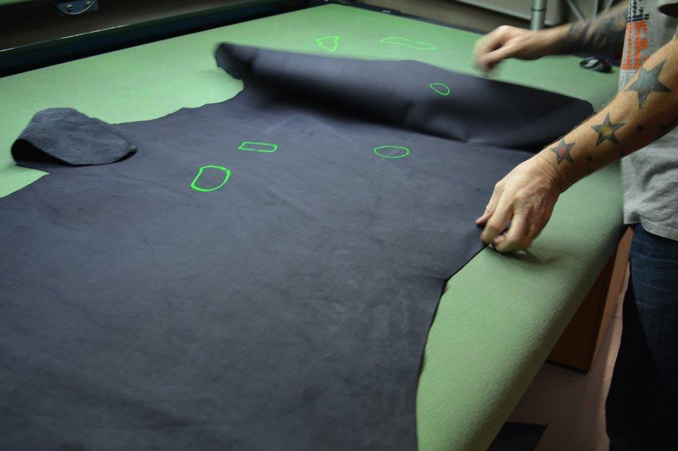 Leather on a table