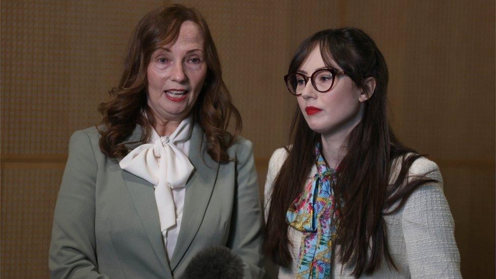 Carmel Quinn, whose brother John Laverty was shot, with her daughter Mary Kate Quinn