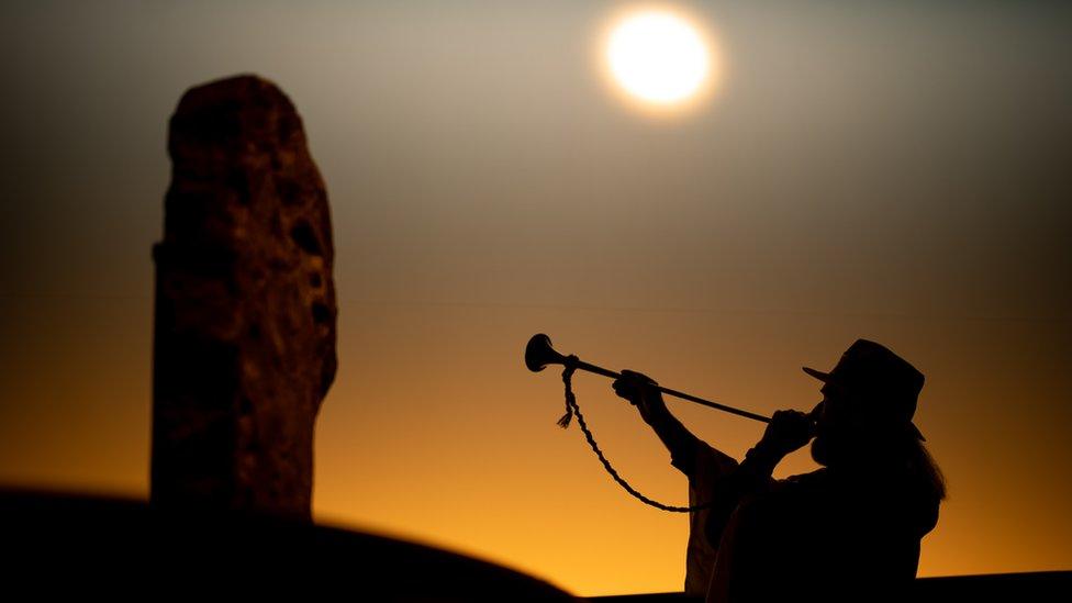 The Archdruid of Stonehenge blesses the exhibition in a ceremony