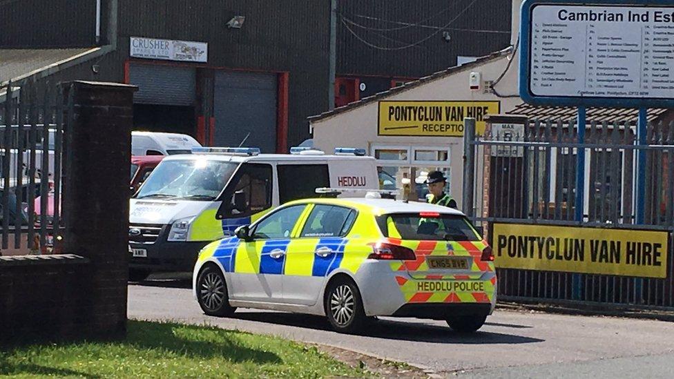 A police car arriving at Pontyclun Van Hire