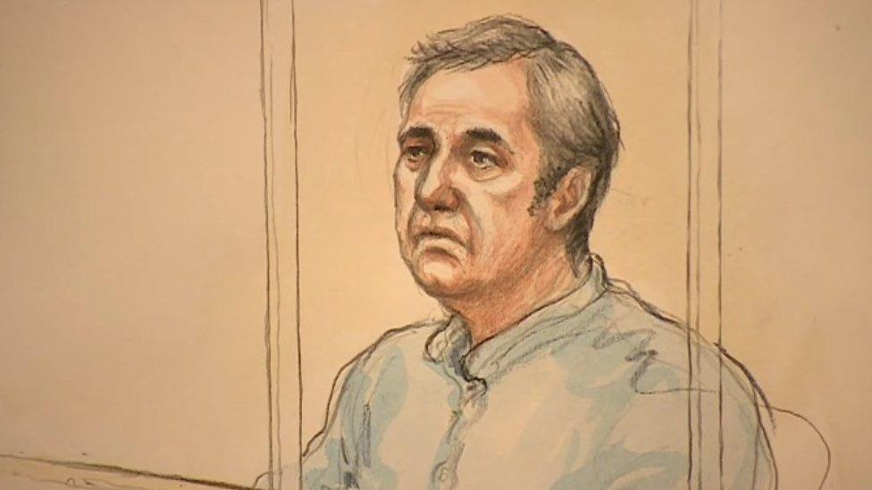 Court drawing of Ian Stewart