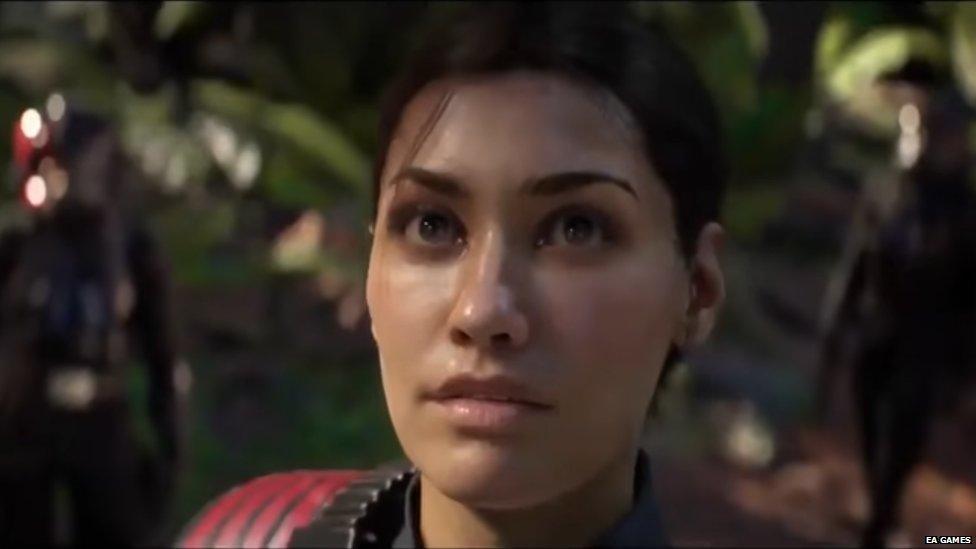 the new unnamed character in a still from the trailer