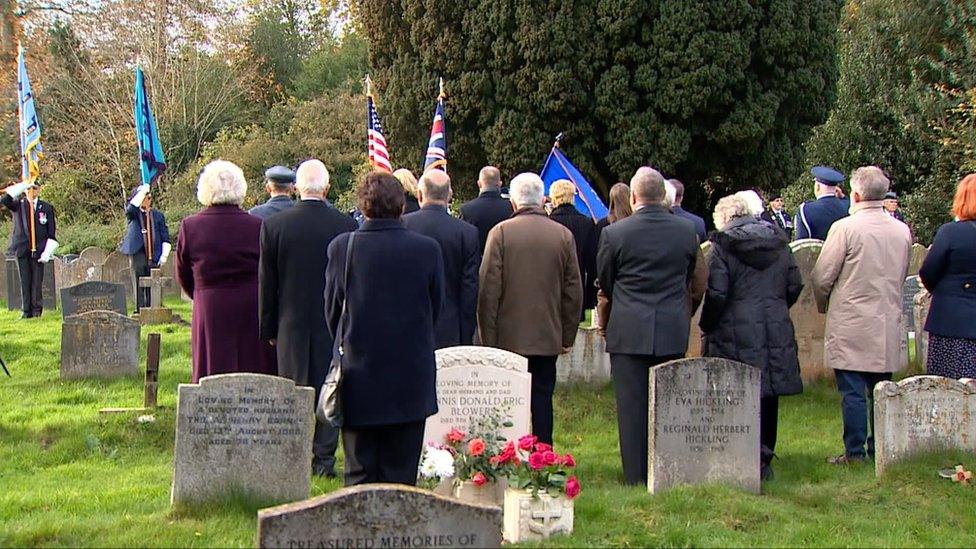 A ceremony took place at Hethersett (pictured) and Aylsham cemeteries to honour the two airmen