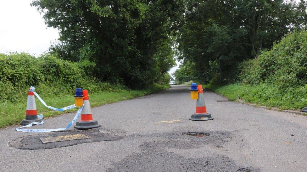 The road closure at Goose Lane bridge