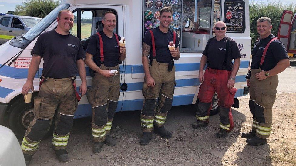 Firefighters police free ice creams