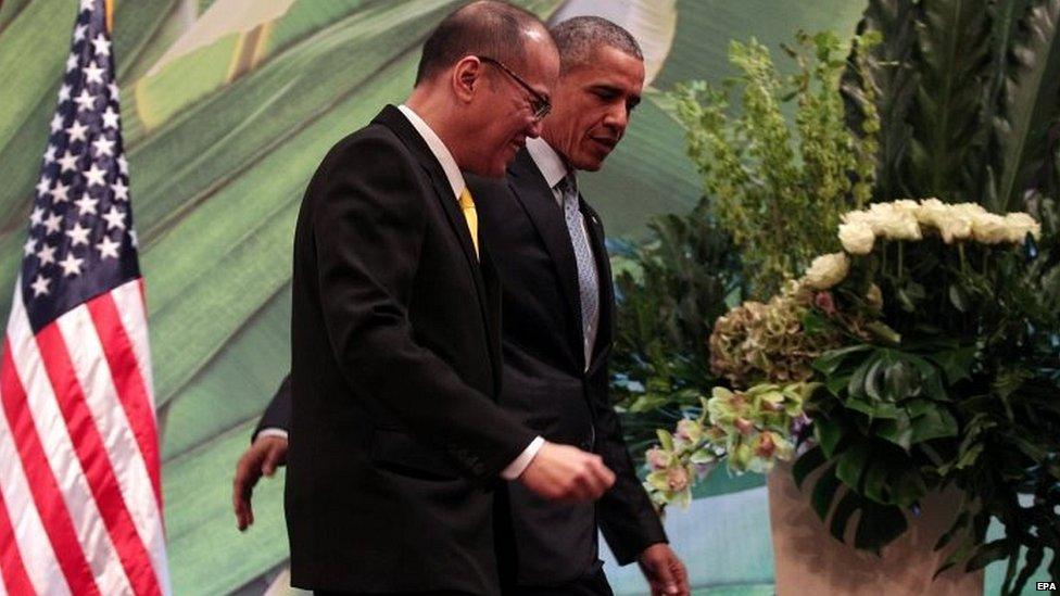 Philippine President Benigno Aquino and US President Barack Obama during the Apec summit 18/11/2105