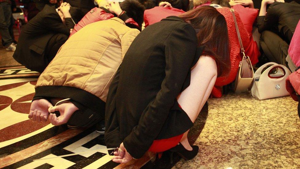 Sex workers and clients are rounded up in Dongguan