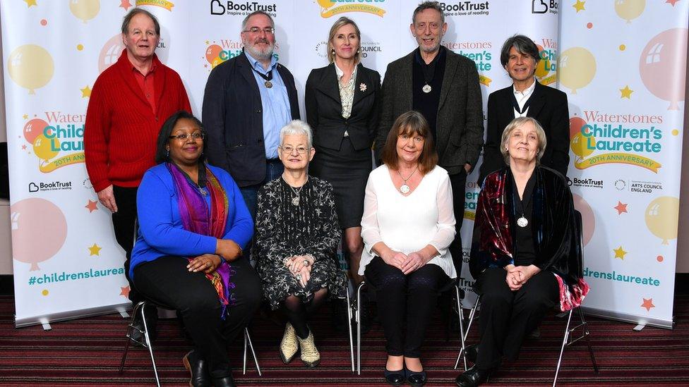 Sir Michael Morpurgo, Chris Riddlell, Lauren Child, Michael Rosen and Anthony Browne, Malorie Blackman, Jacqueline Wilson, Julia Donaldson and Anne Fine