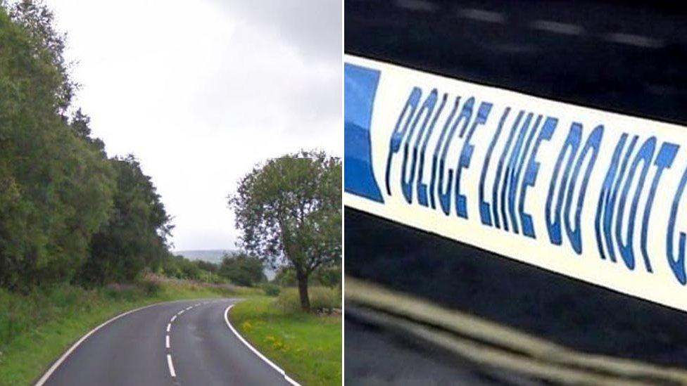 The A470 and a police line