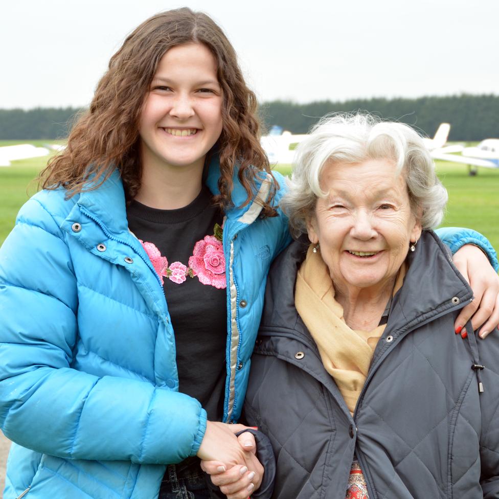 Matilda (L) and her grandmother Mollie (R)