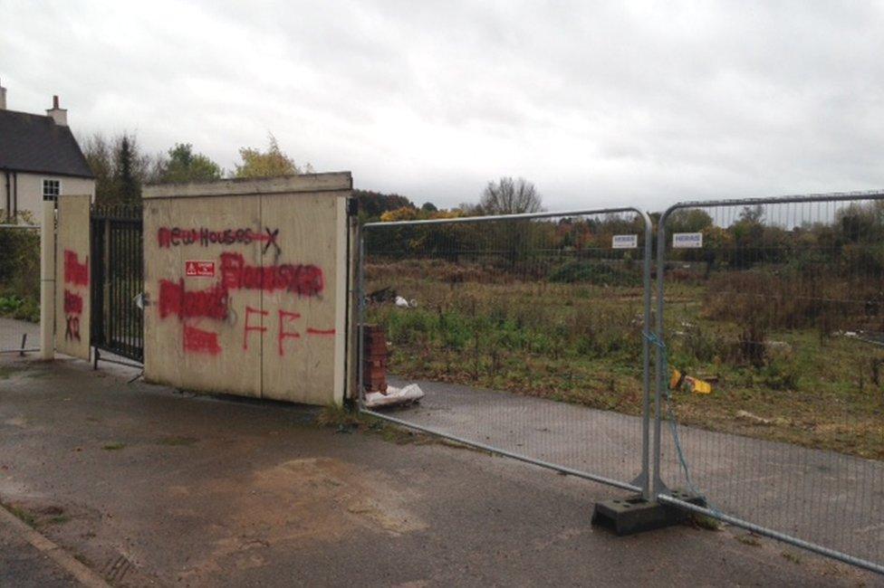 Site of proposed housing development in Southwell