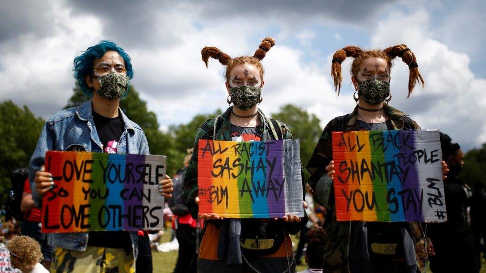 Black Lives Matter protesters in Hyde Park