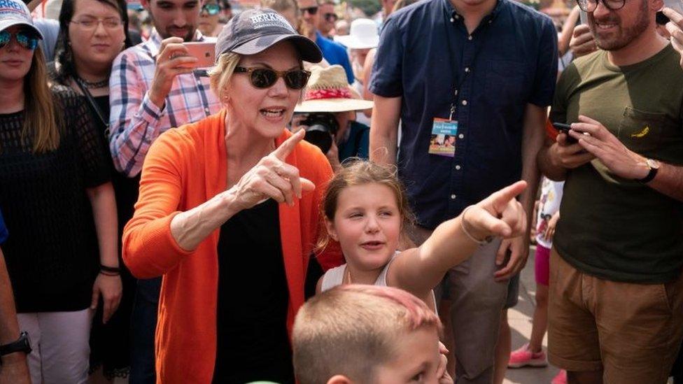 Elizabeth Warren at the Iowa State Fair in Des Moines