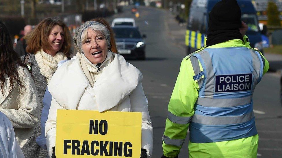 Protest at Preston New Road