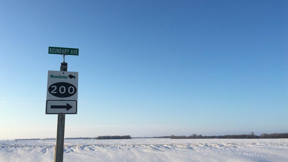 The view towards the US from Emerson, Manitoba